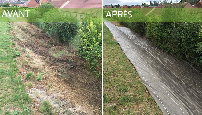 Pose bache et entretien de jardin dans le Nord